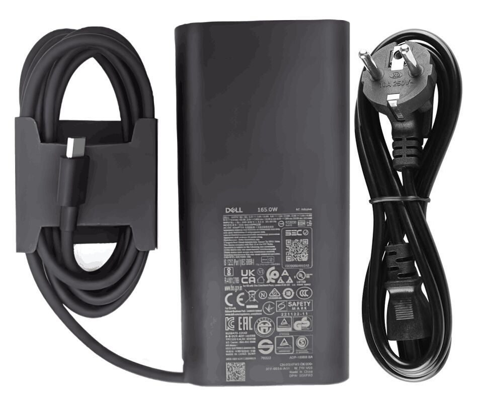 Originale 165W USB-C Dell RM6KC Alimentatore Adattatore + Cavo