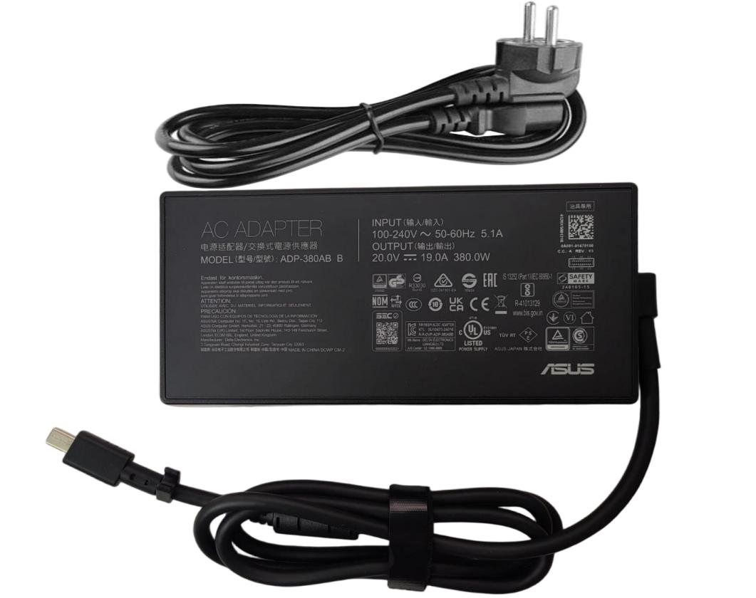 Originale 20V 19A 380W Asus 0A001-01470100 Rectangle Conn Alimentatore Adattatore + Cavo