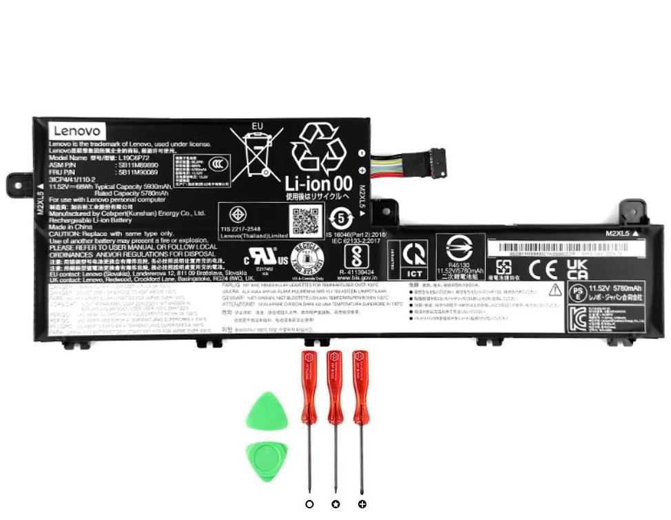 Originale 5930mAh 68Wh Lenovo ThinkPad P15V Gen 1 20TQ0007IW Batteria