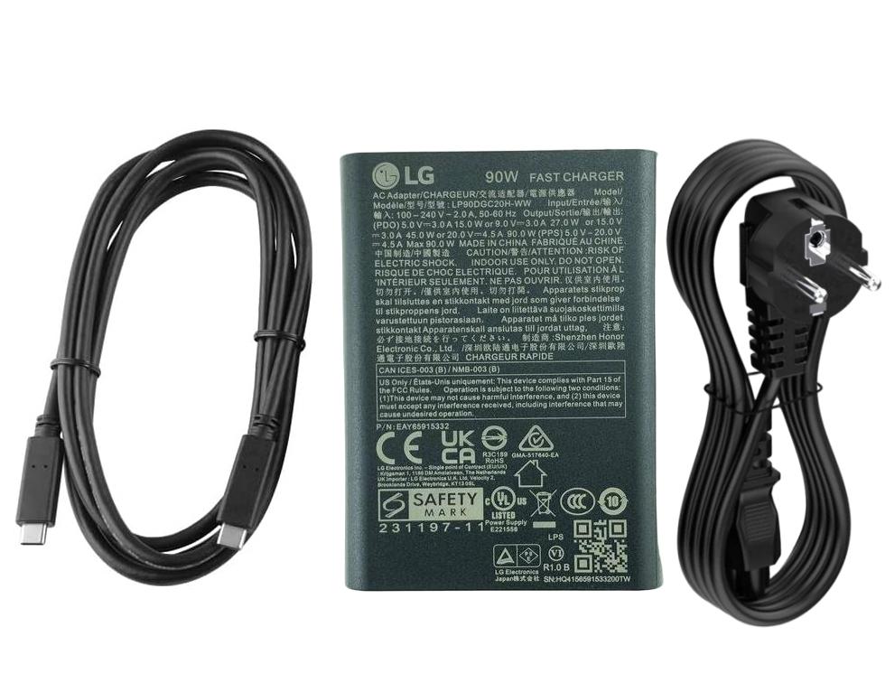 Originale 90W Type-C LG Gram 14 14Z90R-K.AAB5U1 Alimentatore Adattatore + Cavo