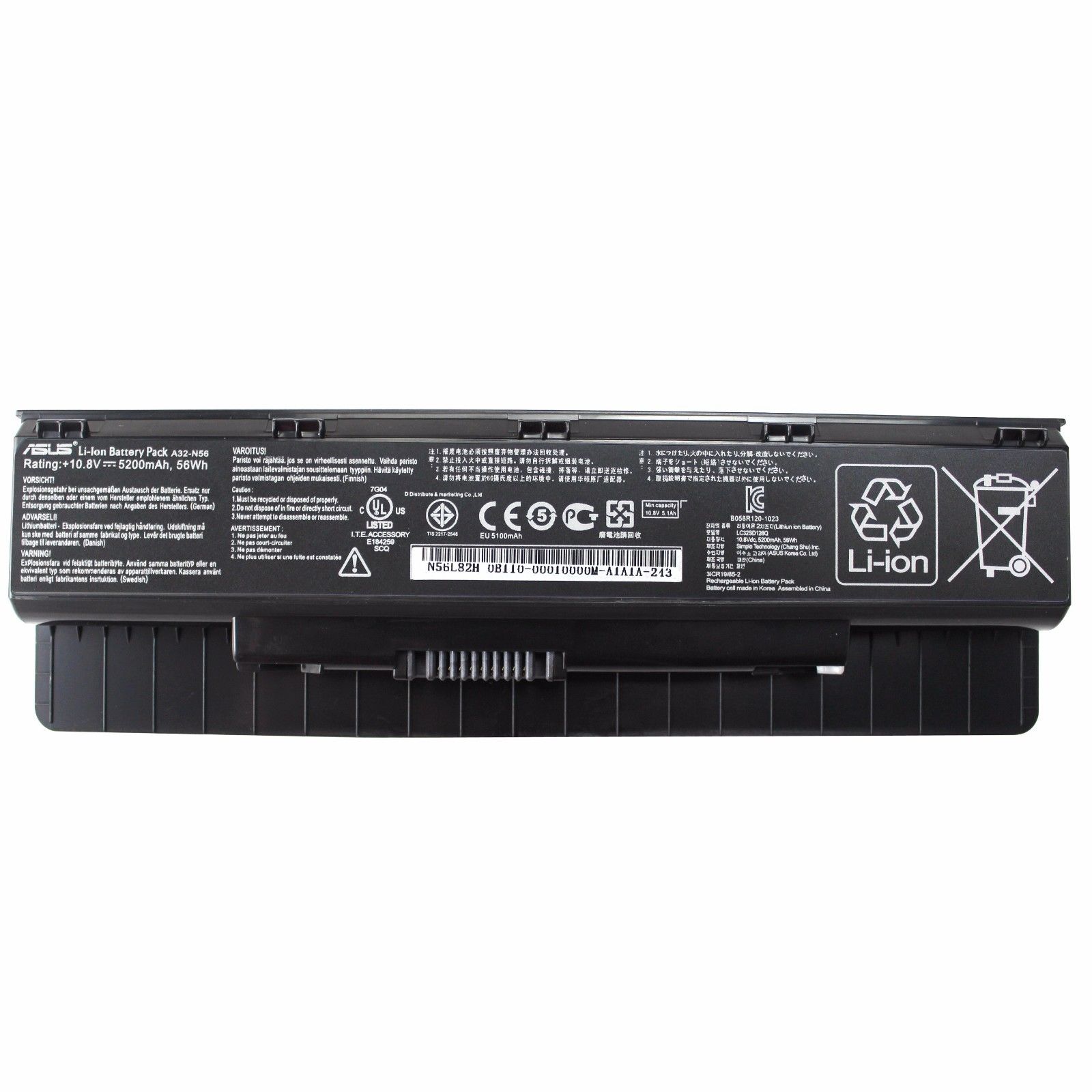 Originale 5200mAh 56Whr Asus A32-N56 Batteria
