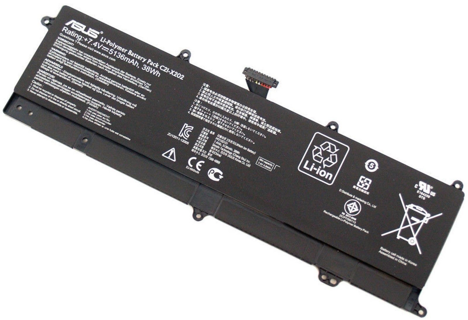 Originale 38Wh 5136mAh Asus C21-X202 0B200-00230300M Batteria