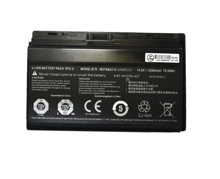 Originale 5200mAh 76.96Wh Clevo W370BAT-3 Batteria