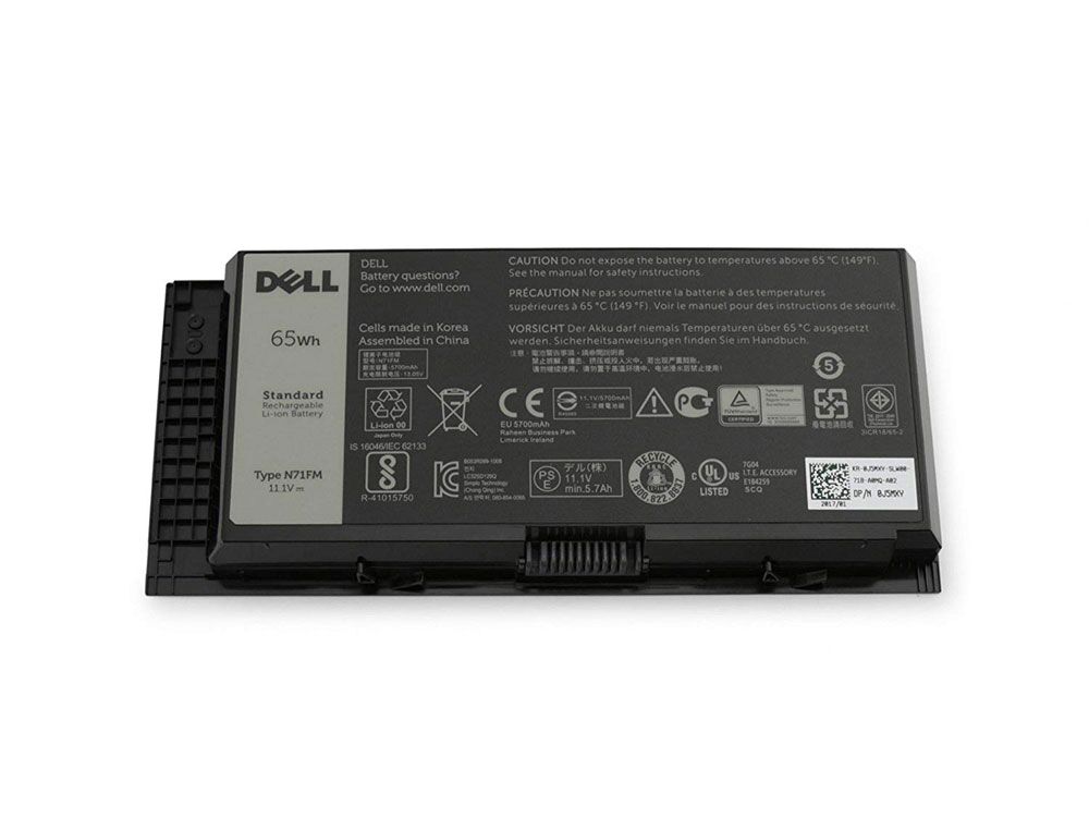 Originale 6 Cell 65Whr Dell 04GHF 0N71FM Batteria