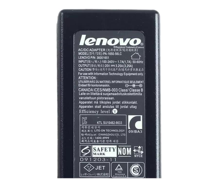 Originale 65W Lenovo V360 0911 Alimentatore Adattatore + Cavo Originale 65W Lenovo V360 0911 Alimentatore Adattatore + Cavo